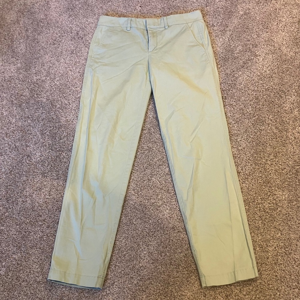 Vince Womens Sage Green Low Rise Straight Leg Chino Pants Size 4 Quiet Luxury